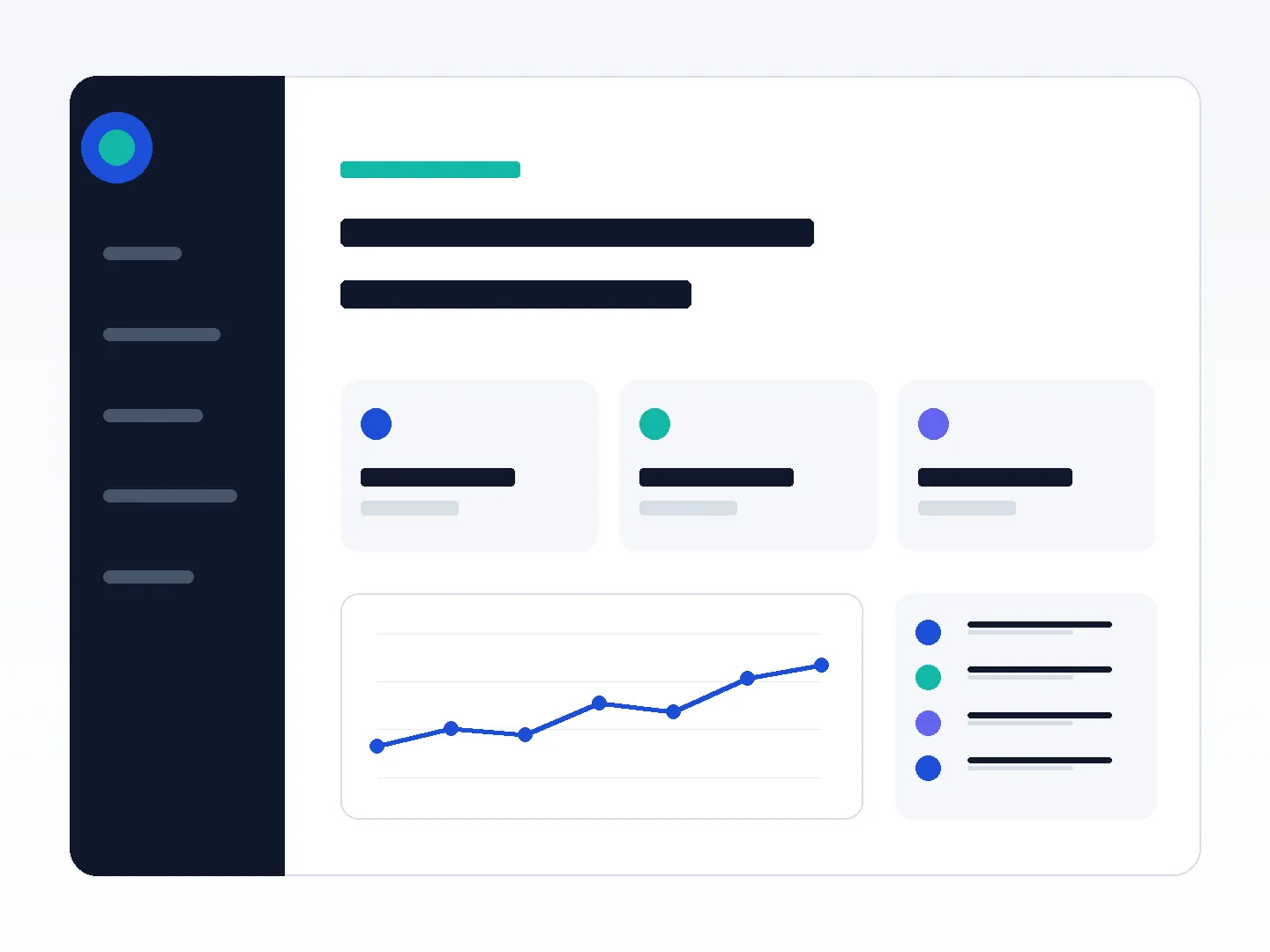 Abstract business dashboard showing aligned strategy, delivery, and growth signals.